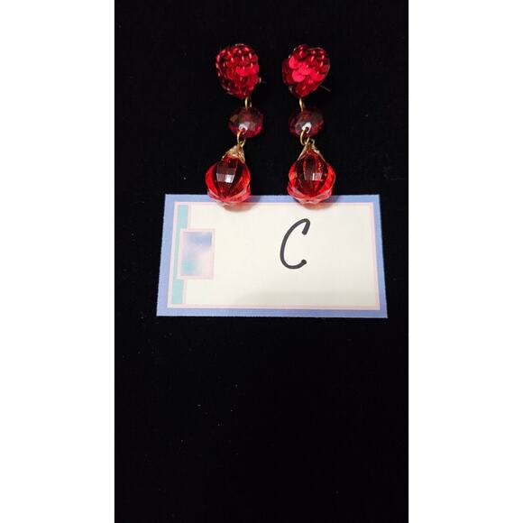 Christmas Red Brooches and Earring Fashion Jewelry - Picture 4 of 7